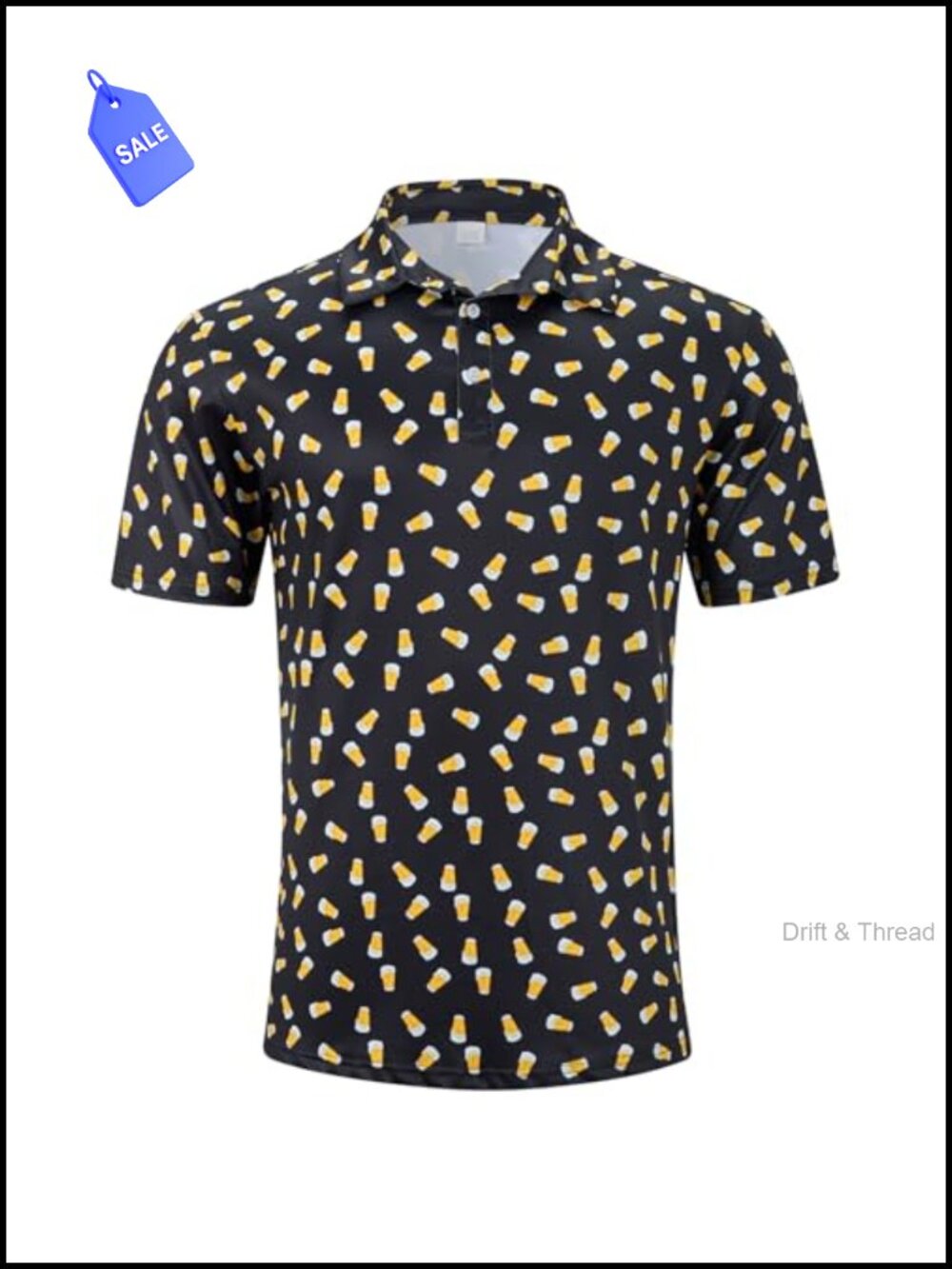 Men's Dry Fit Moisture Wicking Printed Golf Polo Shirt